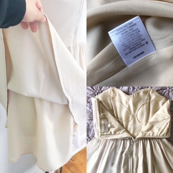 KEEPSAKE Cameo Set The Mood Strapless Dress Beige - Picture 6 of 8